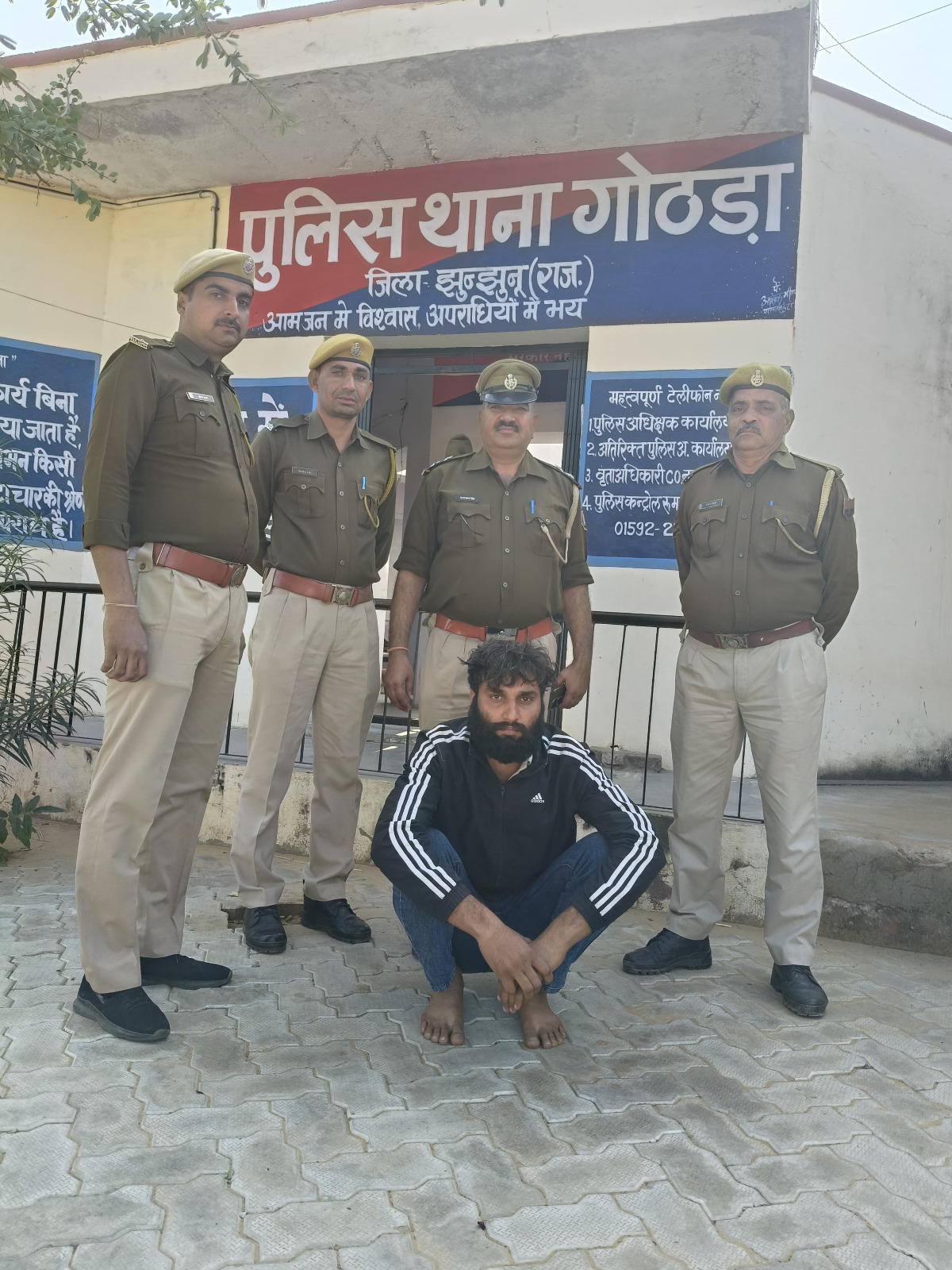 पुलिस थाना गोठड़ा की अवैध हथियार के खिलाफ कार्यवाही