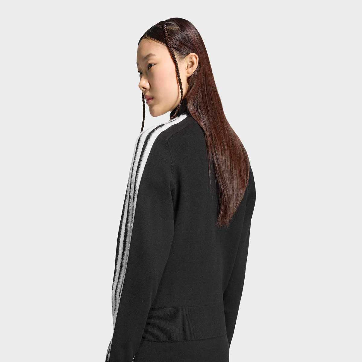 adidas Knitted Firebird Track Top Asia Sizing 'Black White' (Women's) — foto 3