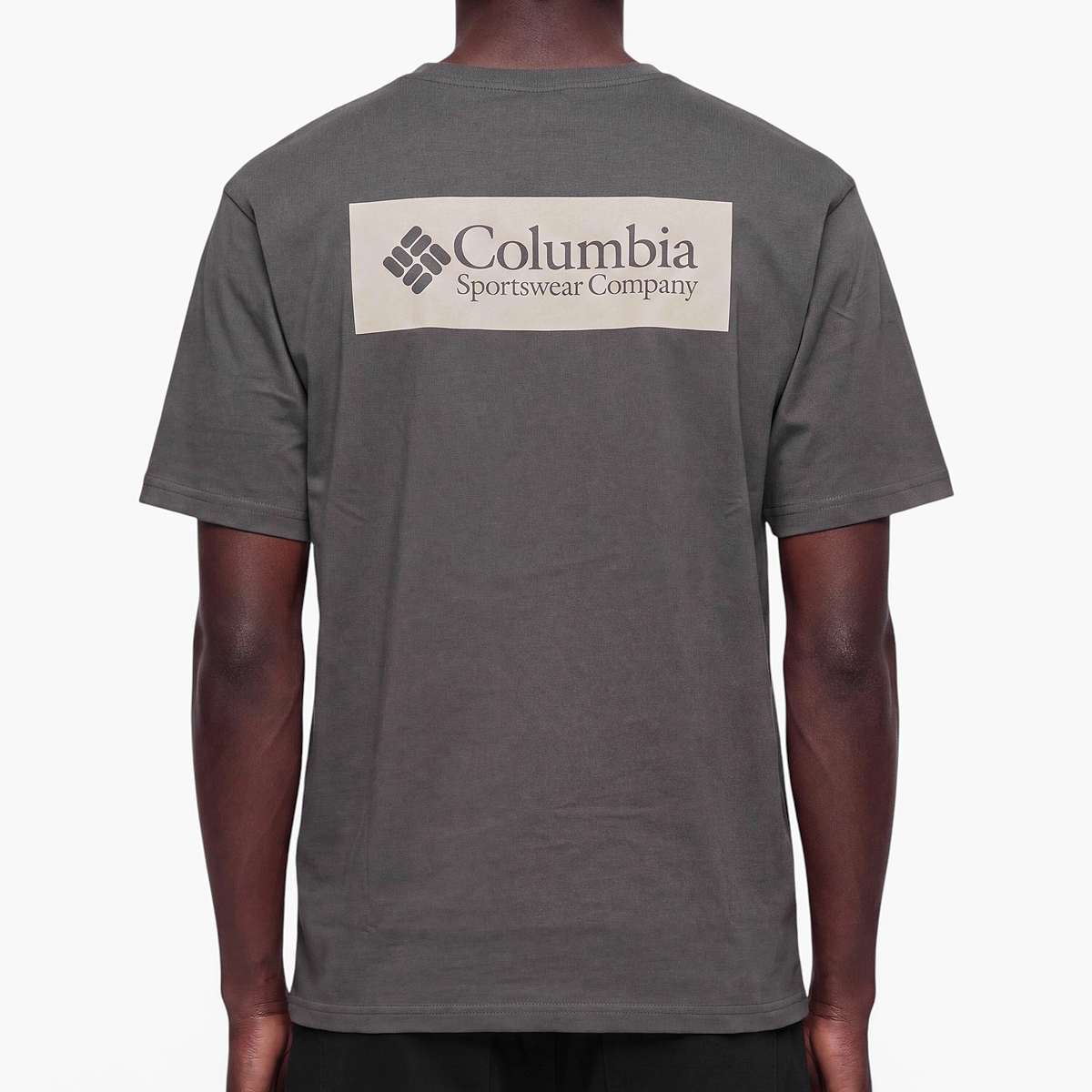 Columbia camiseta de algodón grueso con logo en color carbón — photo 3