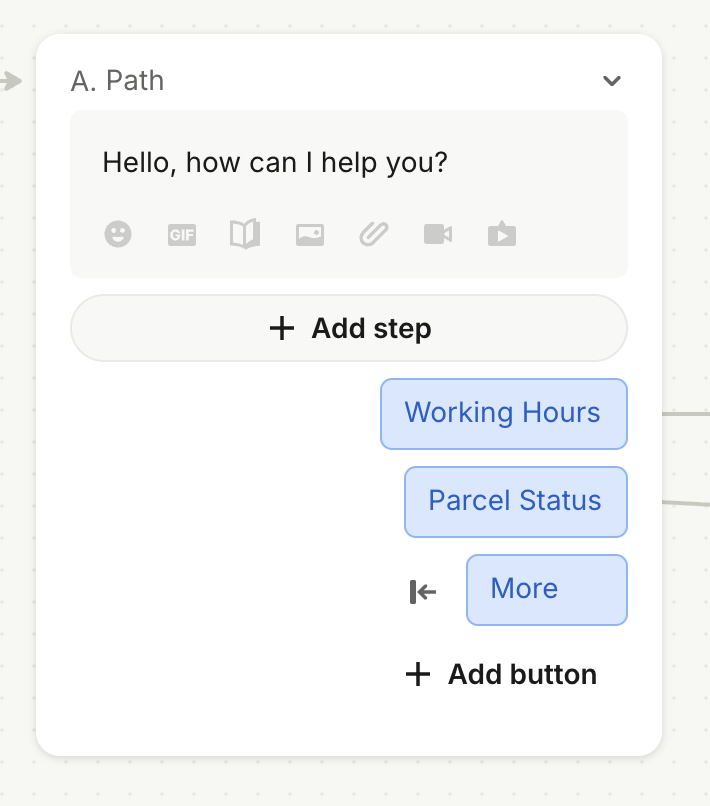 Intercom Quick Reply buttons