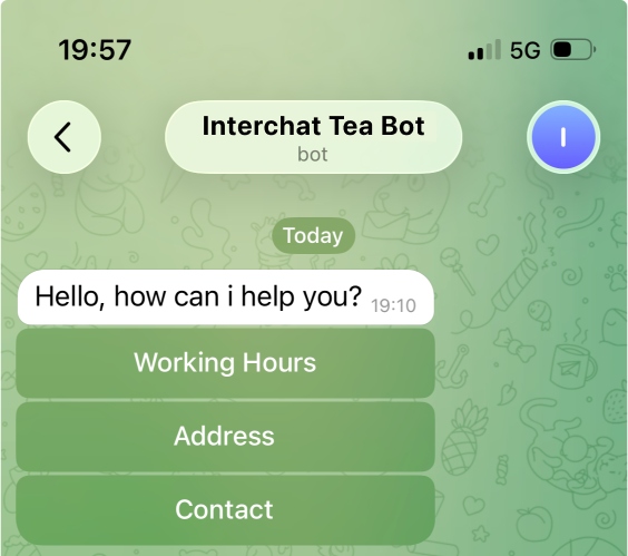 Telegram bot keyboard
