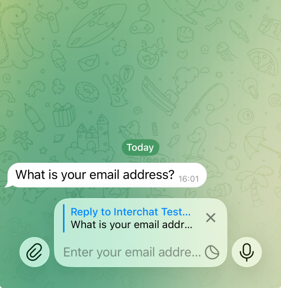 Telegram: force reply