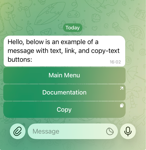 Telegram: inline keyboard example