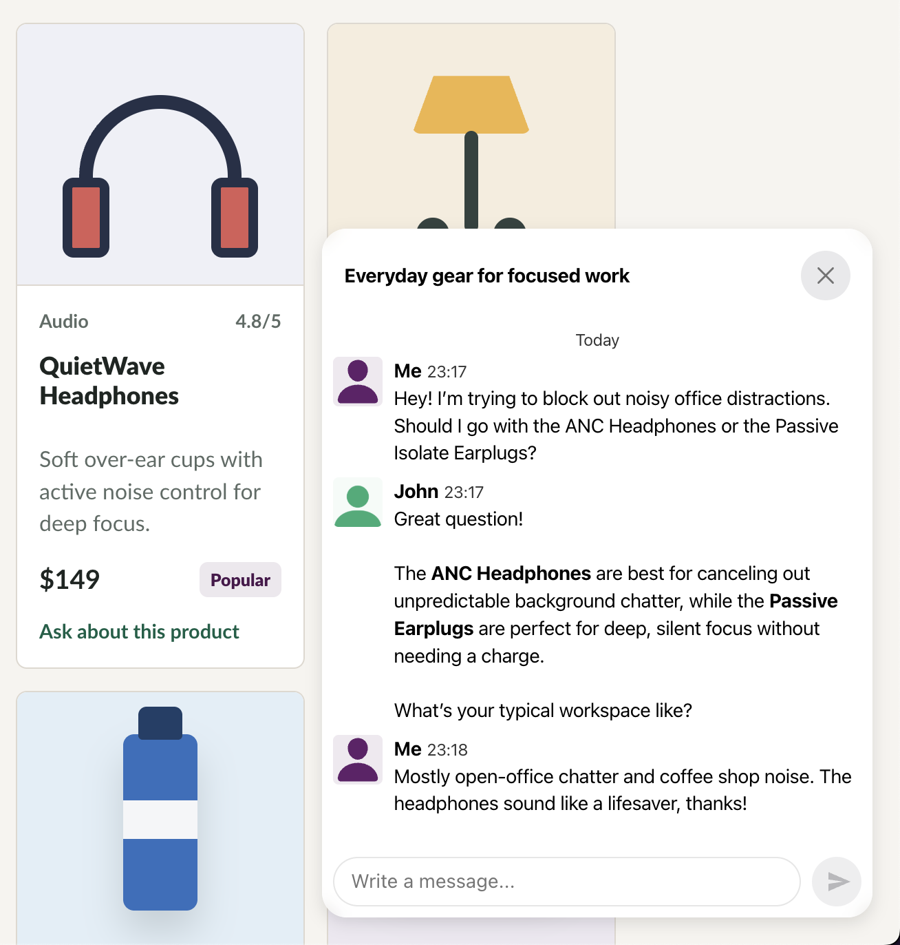Slack Bubble chat preview