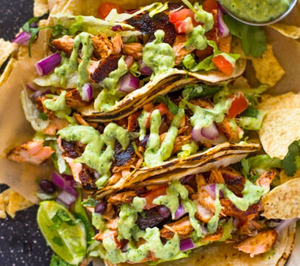 program transformation testimonial image from Tajin Salmon Taco with Avocado Ranch