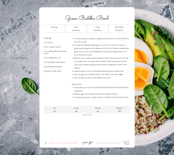 program transformation testimonial image from Includes 10 Vegan Options