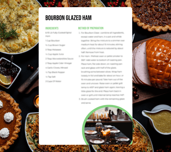 program transformation testimonial image from Bourbon Glazed Ham