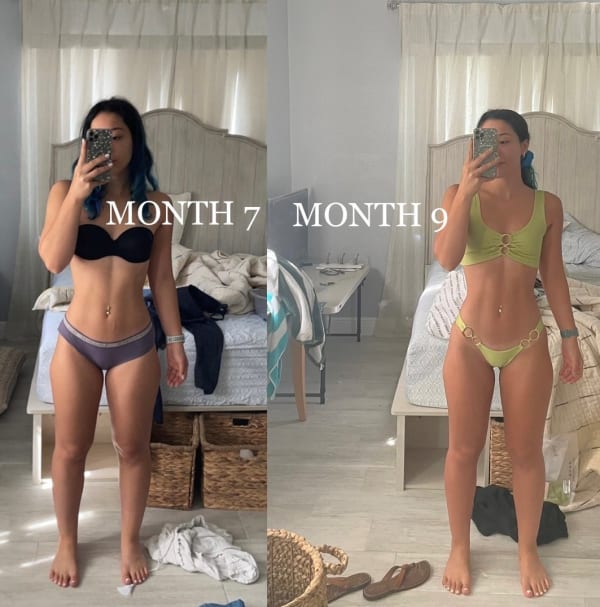 program transformation testimonial image from MONTH 7 VS MONTH 9