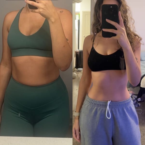 program transformation testimonial image from She decided to join my challenges and has not looked back!