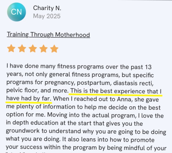 program transformation testimonial image from Charity N.