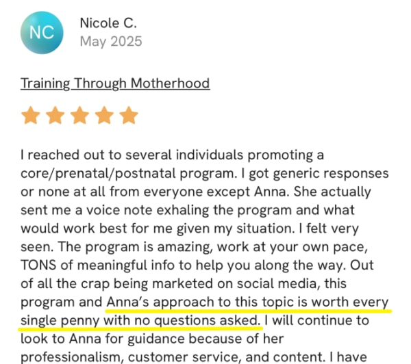 program transformation testimonial image from Nicole C.