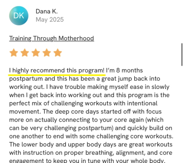 program transformation testimonial image from Dana K.