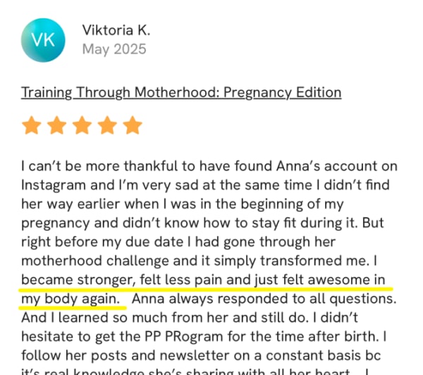 program transformation testimonial image from Viktoria K.
