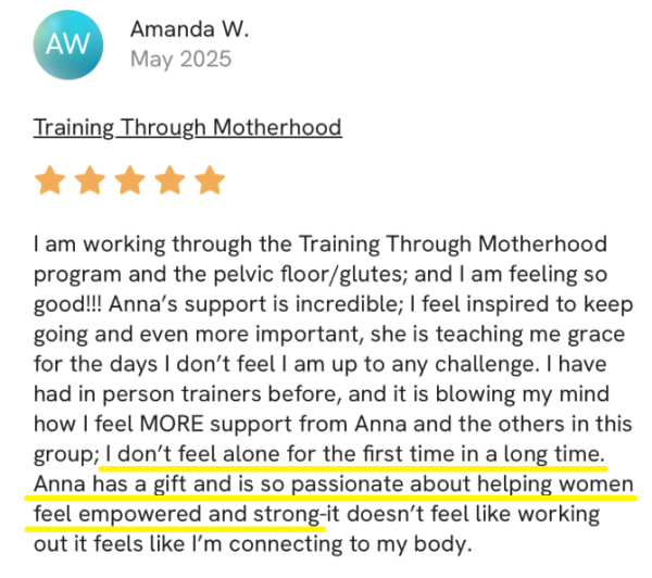 program transformation testimonial image from Amanda W. 