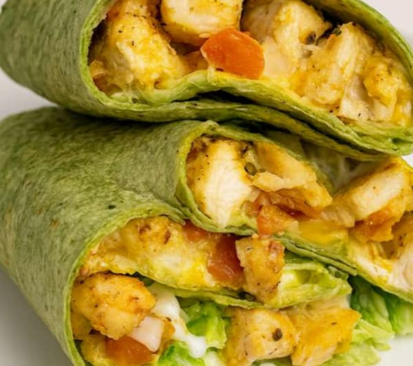 program transformation testimonial image from Spinach Chicken Wrap