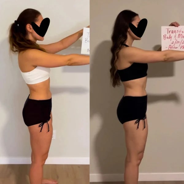 program transformation testimonial image from Grizzo's 6week Challenge Member