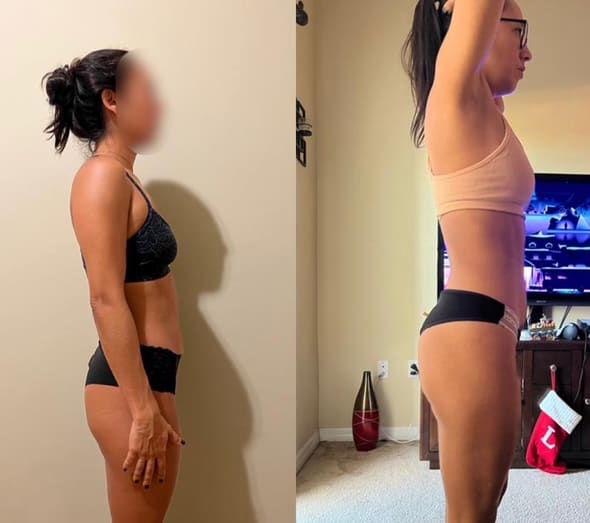 program transformation testimonial image from 8-Week Glute Growth