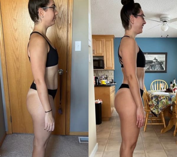 program transformation testimonial image from 8-Week Glute Growth
