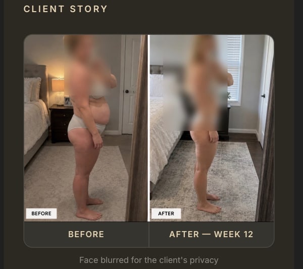 program transformation testimonial image from Healthify by nina Client