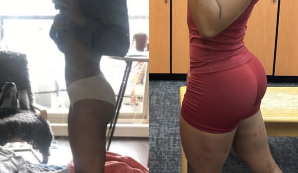 program transformation testimonial image from Thank God for Glutes Growth