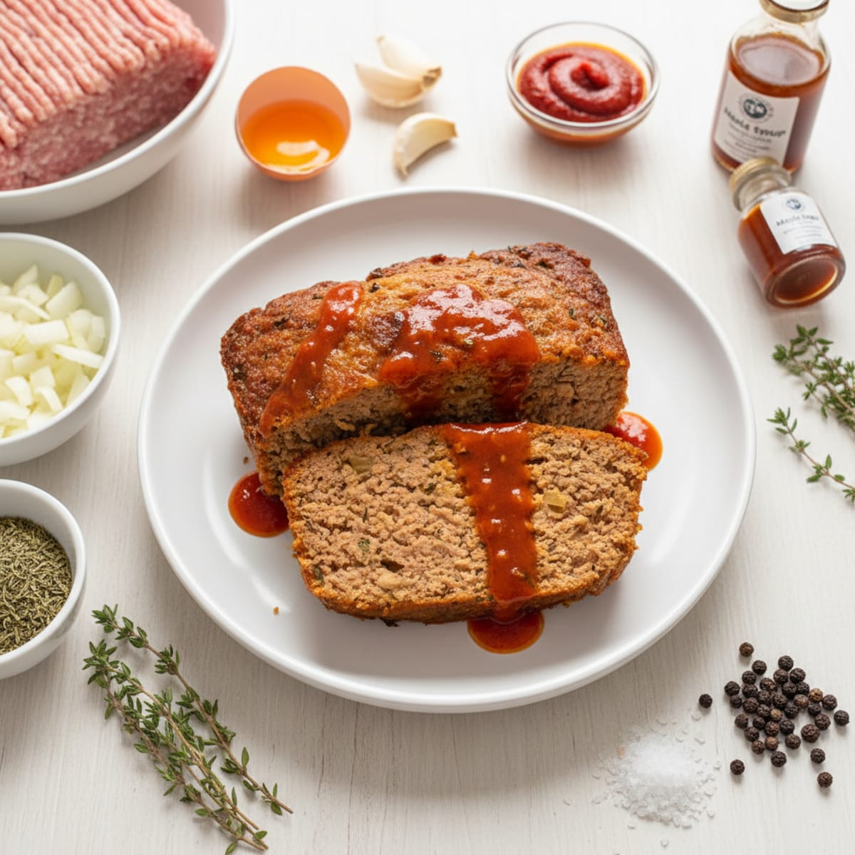 Savory Pork Meatloaf with Glaze
