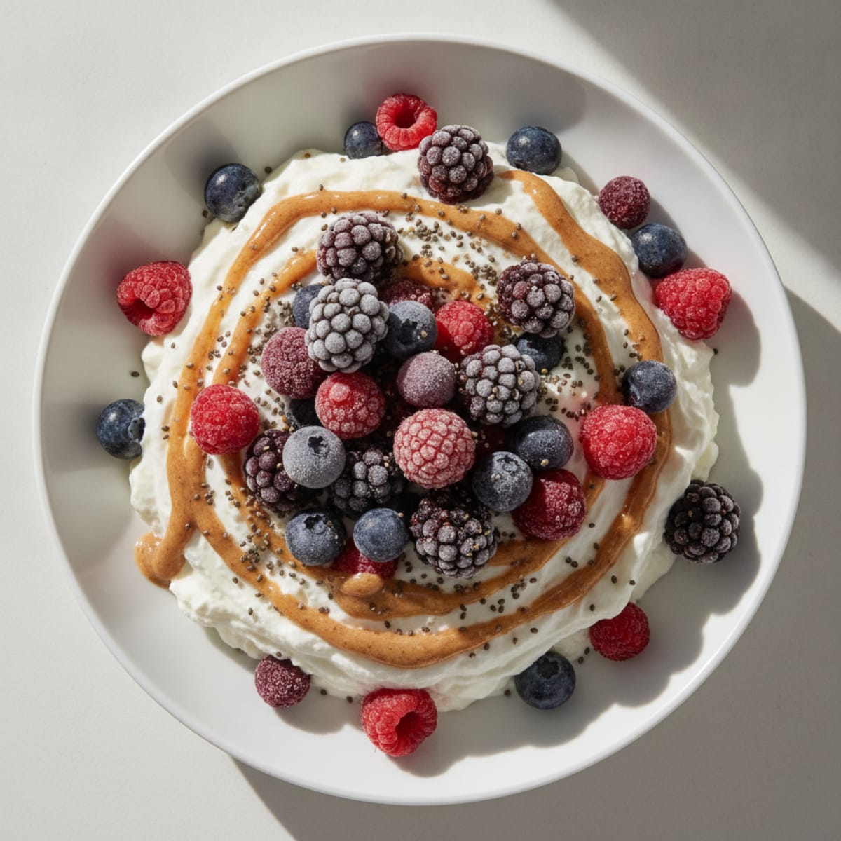 Greek Yogurt Protein Mousse with Mixed Berries