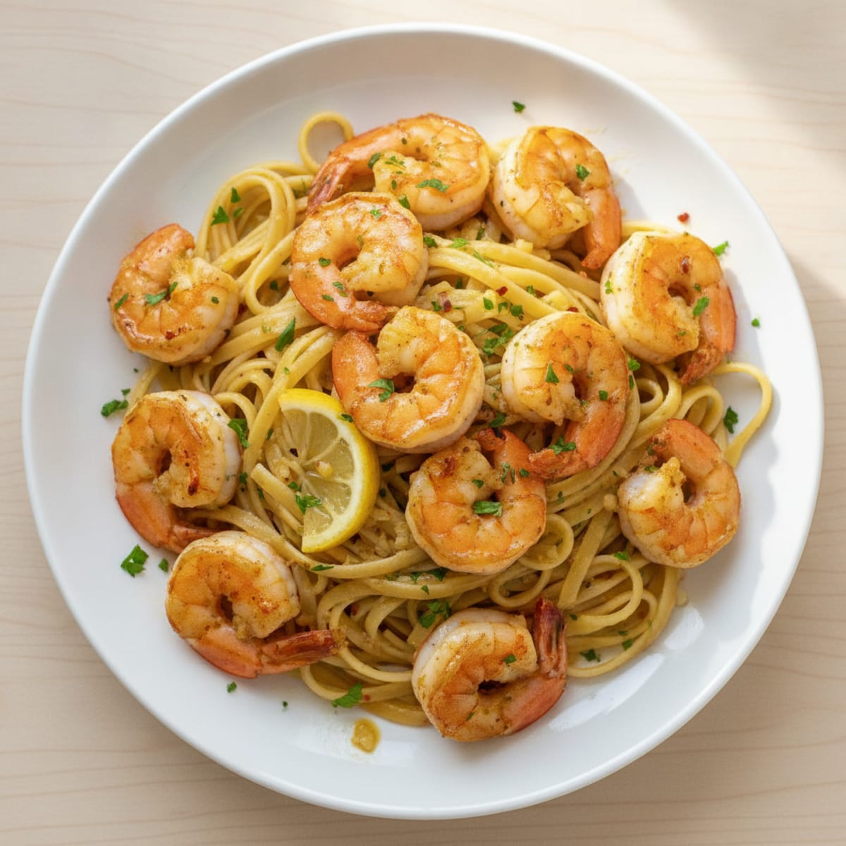 Garlic Butter Shrimp Scampi with Linguine