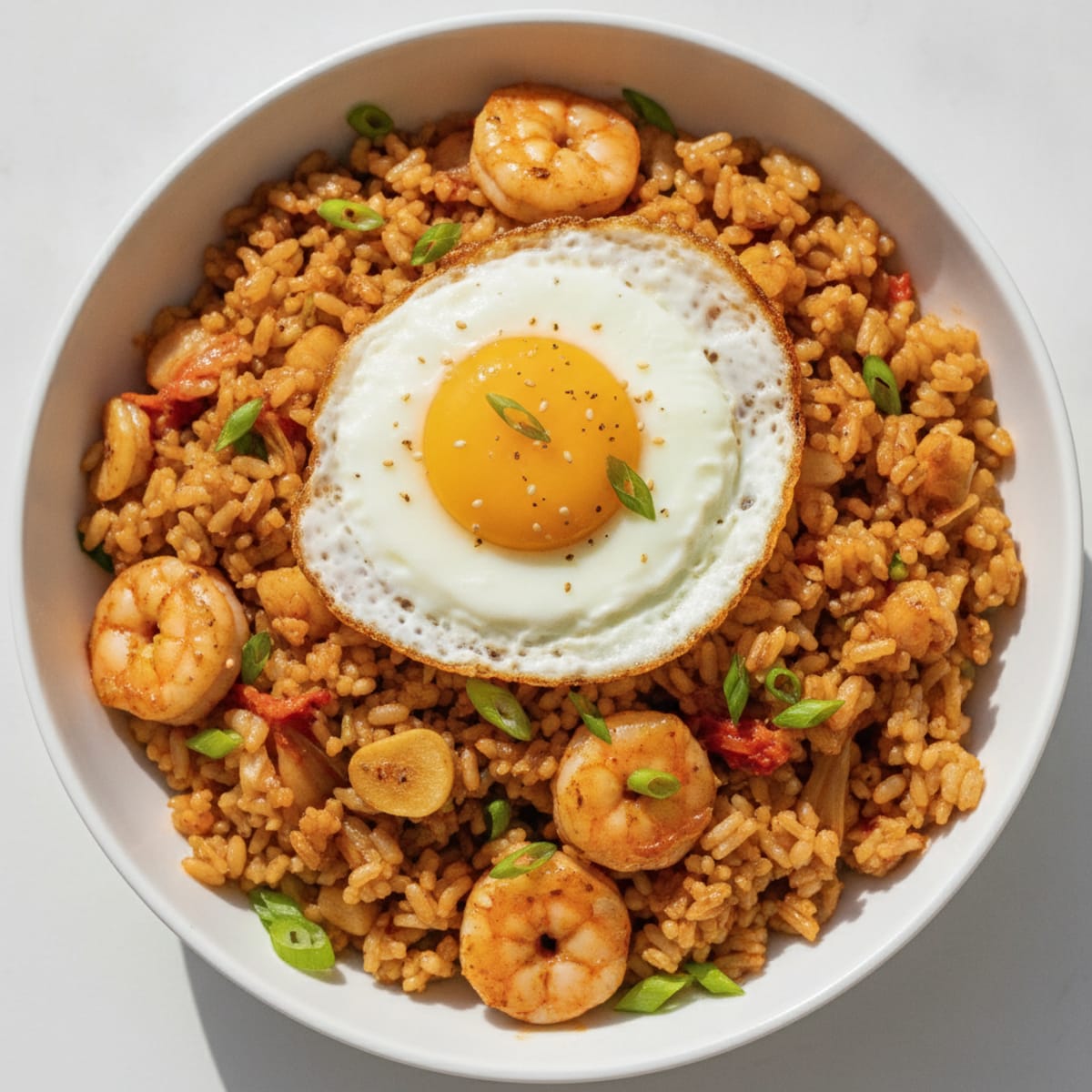 Kimchi Fried Rice with Fried Egg