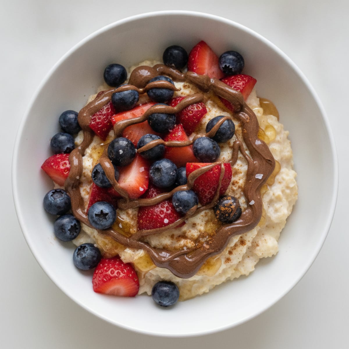 Blueberry Strawberry Creamed Wheat with Honey