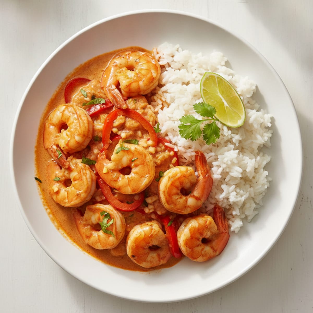 Red Curry Coconut Shrimp with Jasmine Rice