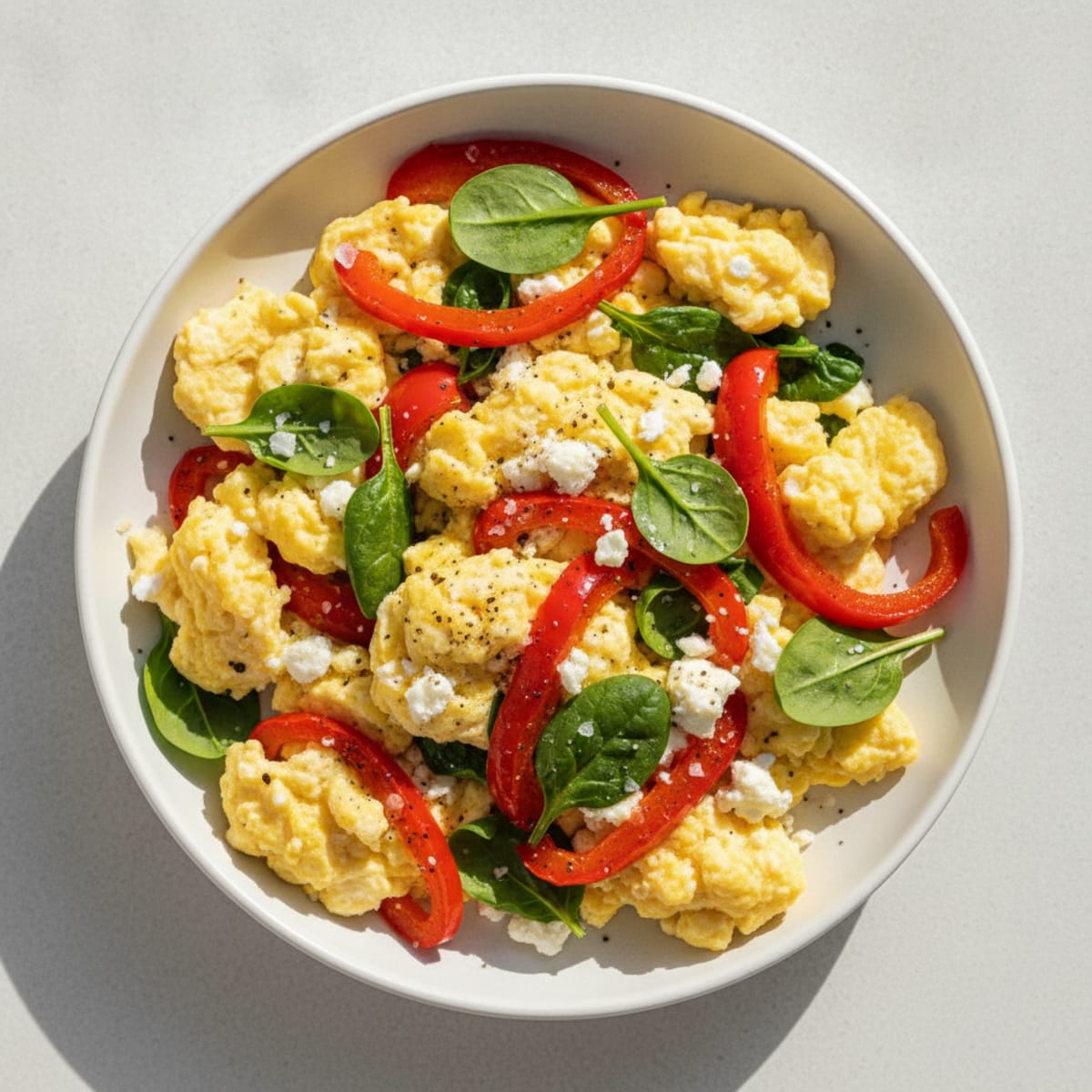 Scrambled Eggs with Roasted Red Peppers
