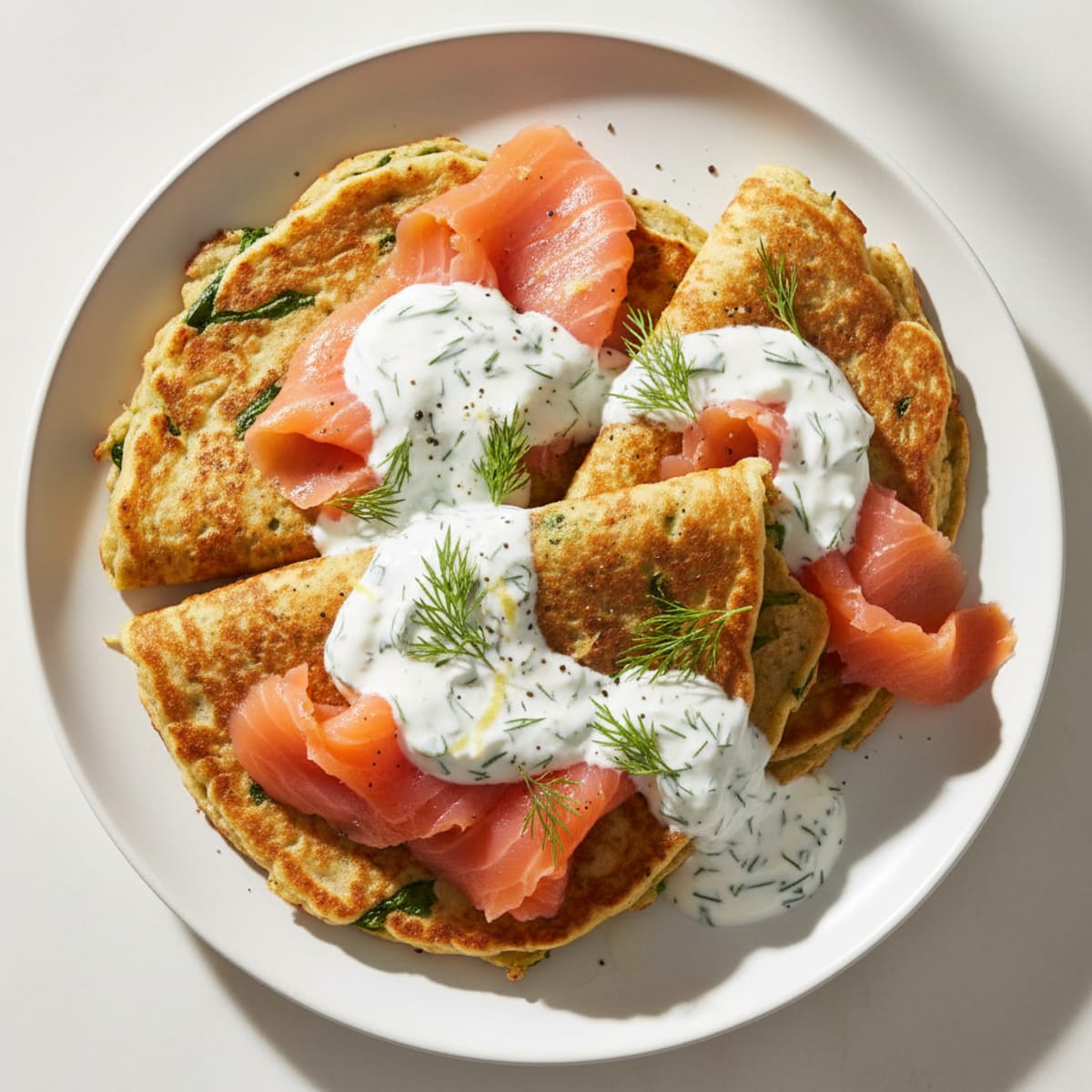 Savory Chickpea Flour Pancakes with Smoked Salmon