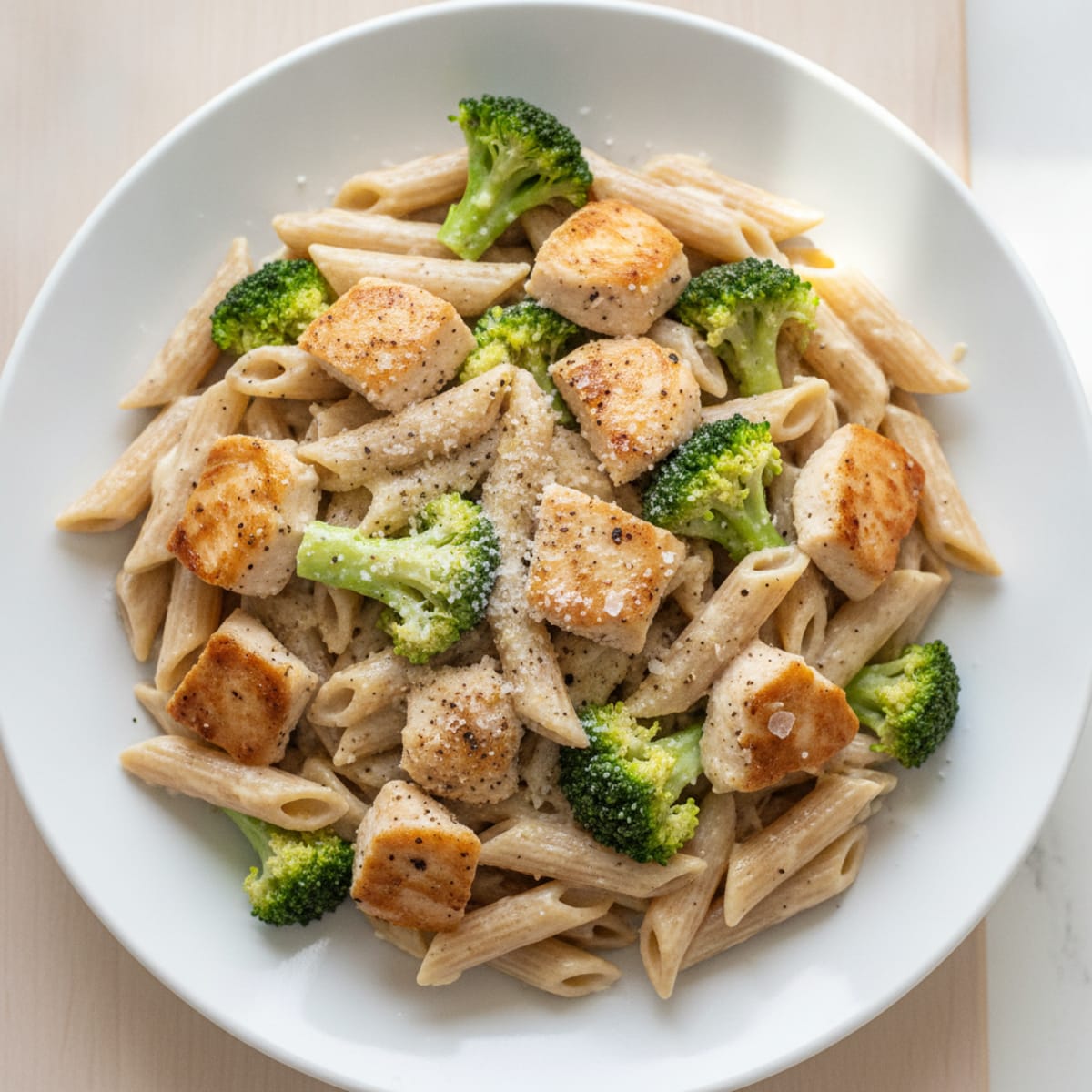 Chicken Alfredo with Broccoli Florets