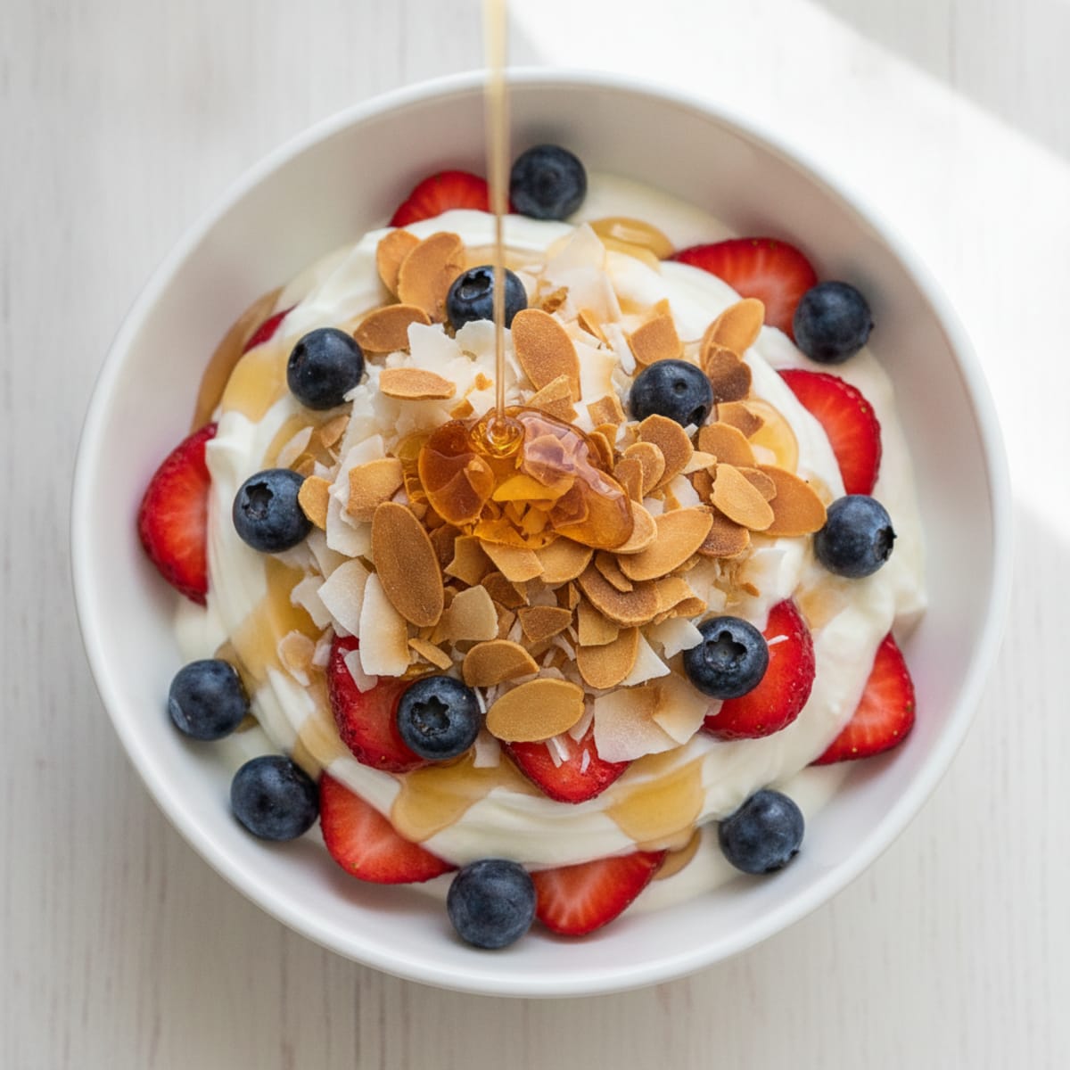 Creamy Greek Yogurt Parfait with Fresh Berries and Toasted Almonds