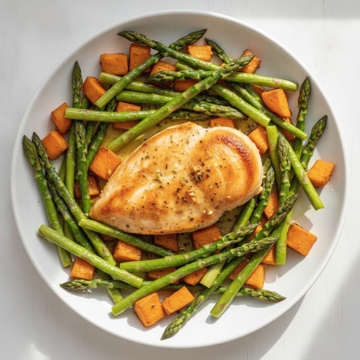 Lemon Herb Roasted Chicken and Asparagus