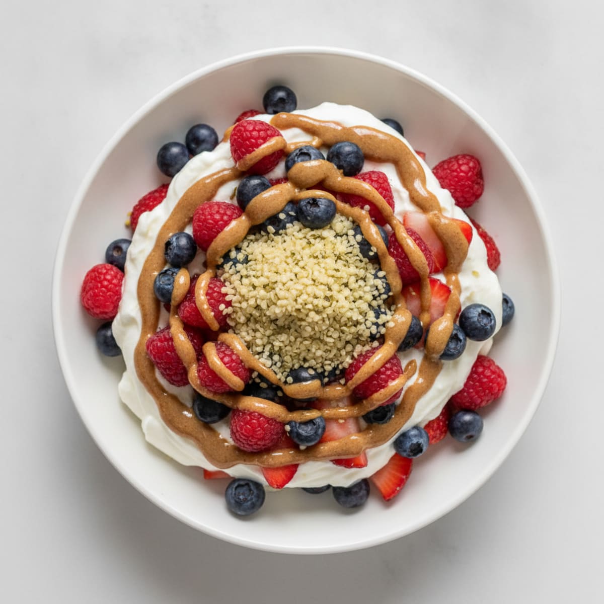 Greek Yogurt Protein Parfait with Mixed Berries and Almond Butter