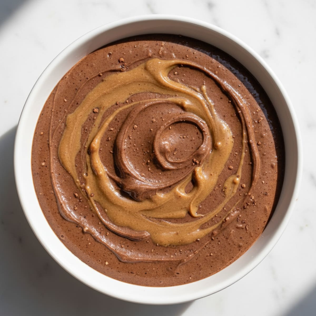 Silky Chocolate Protein Pudding with Almond Butter Swirl