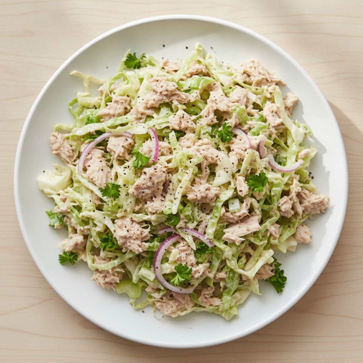 Tuna and Cabbage Salad with Light Mayonnaise