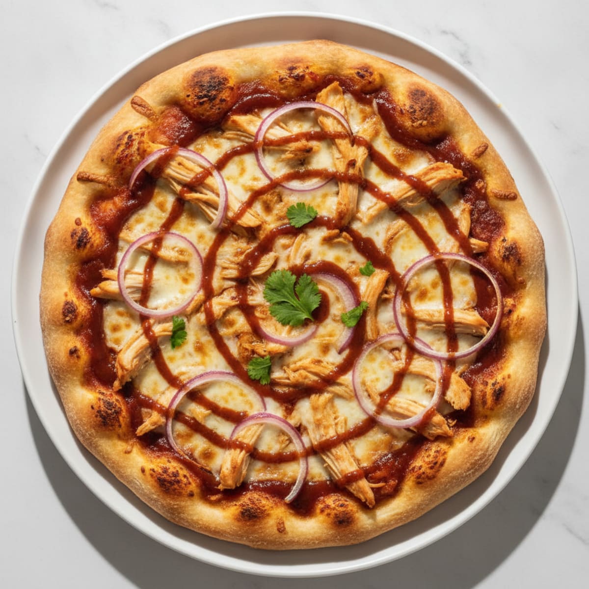 High-Protein BBQ Chicken Pizza with Red Onion
