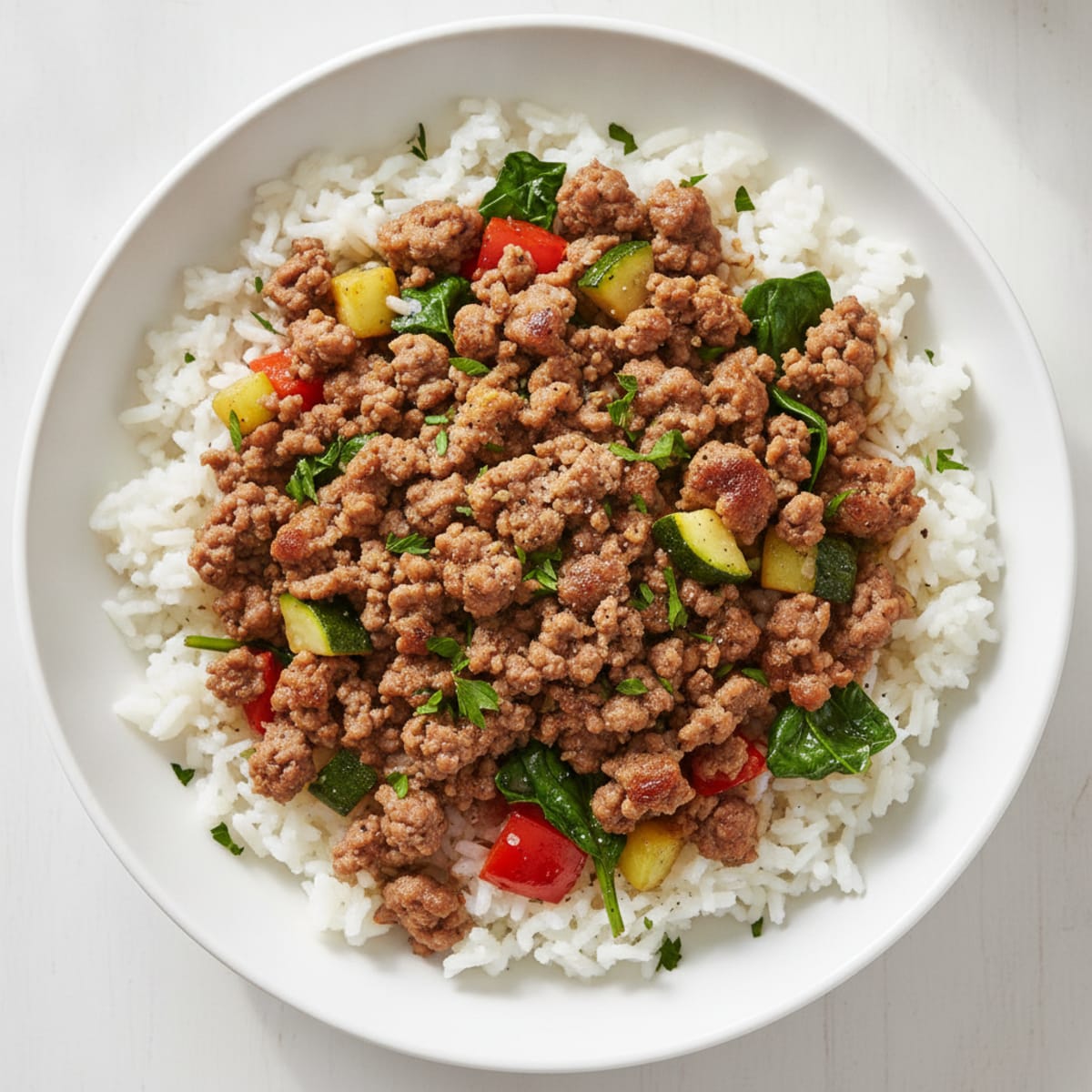 Ground Beef and Rice Bowl