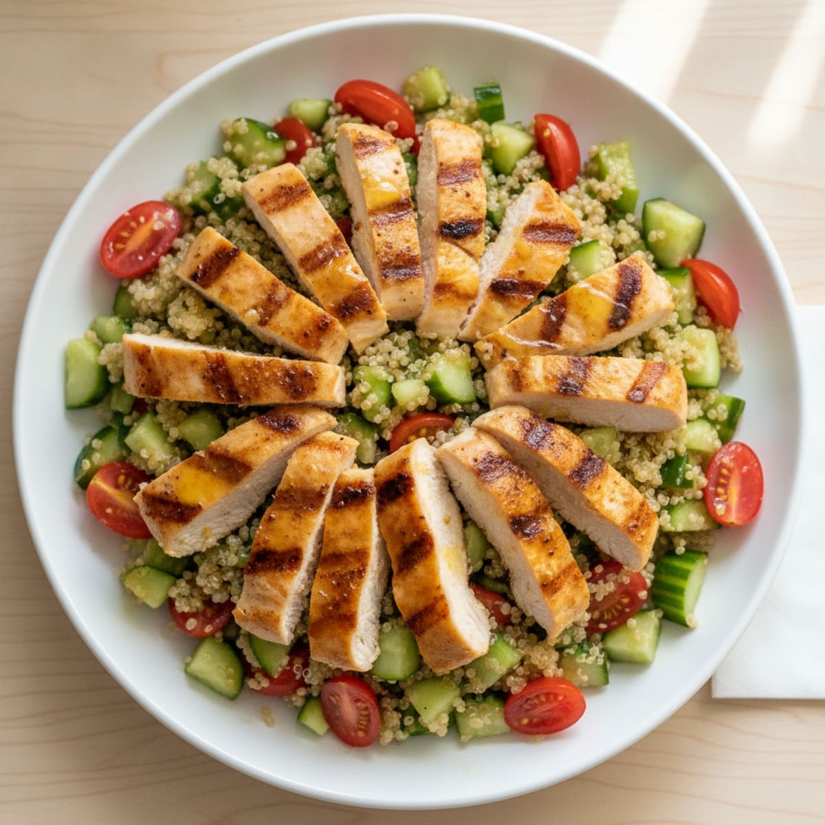 Grilled Chicken and Quinoa Salad with Lemon Vinaigrette