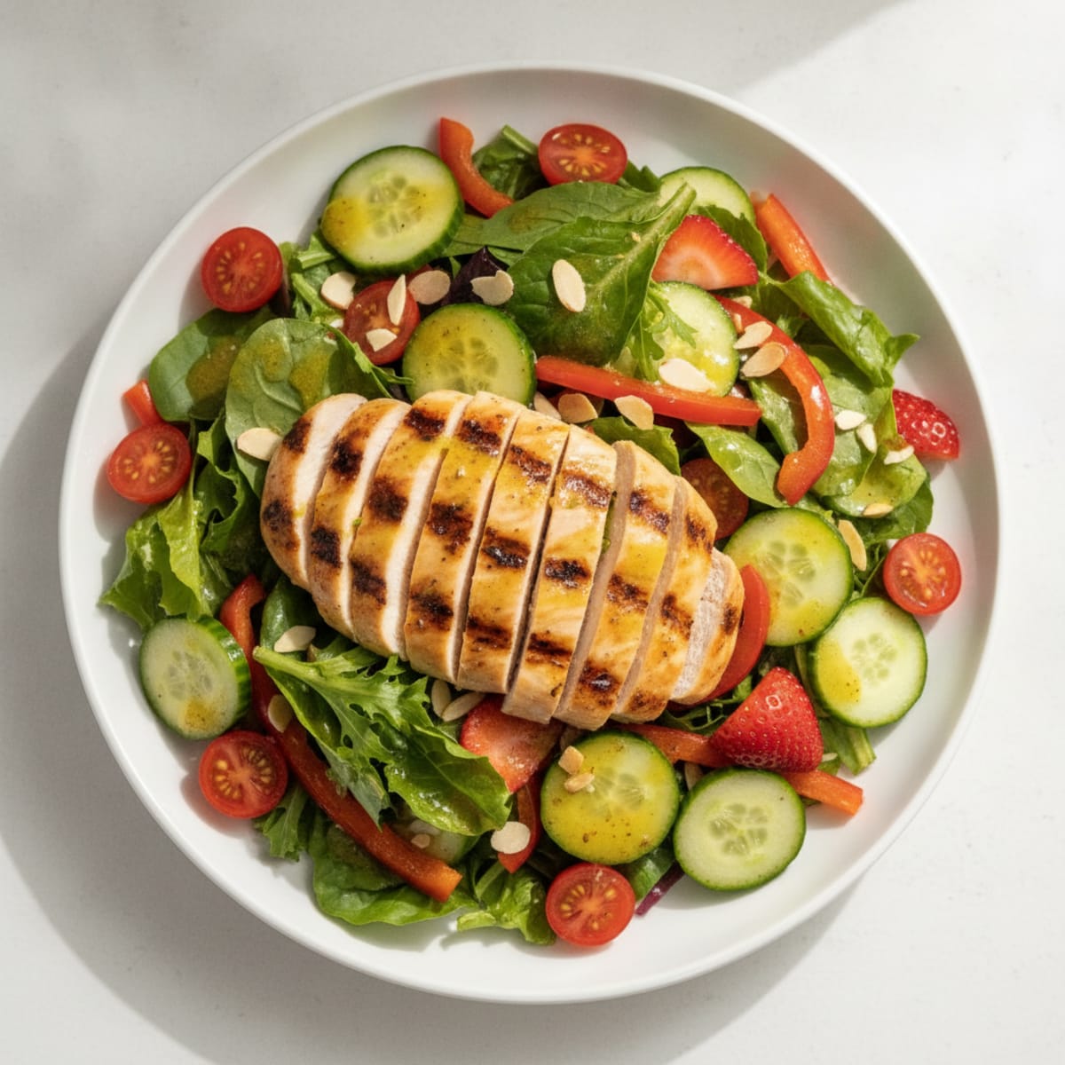 Grilled Chicken and Veggie Salad with Lemon Vinaigrette