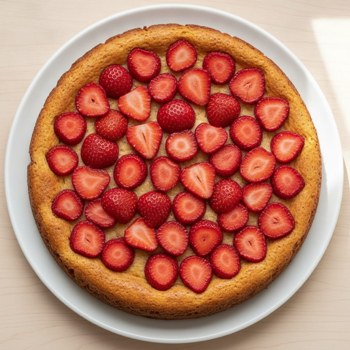 Cottage Cheese Protein Cheesecake with Fresh Strawberries