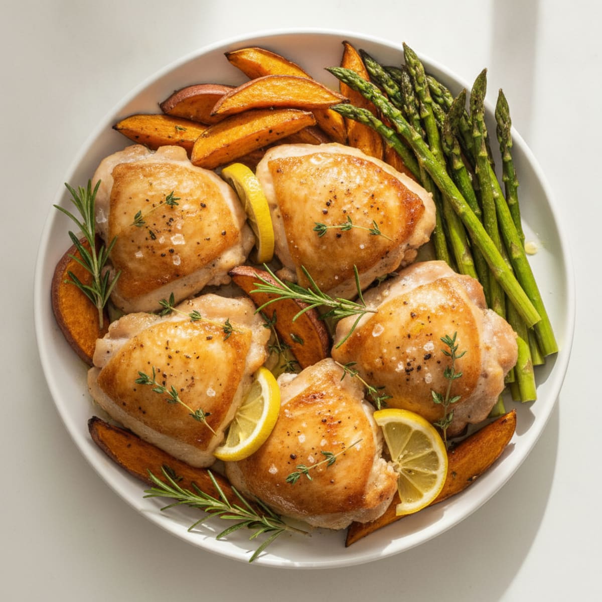 Lemon Herb Roasted Chicken Thighs