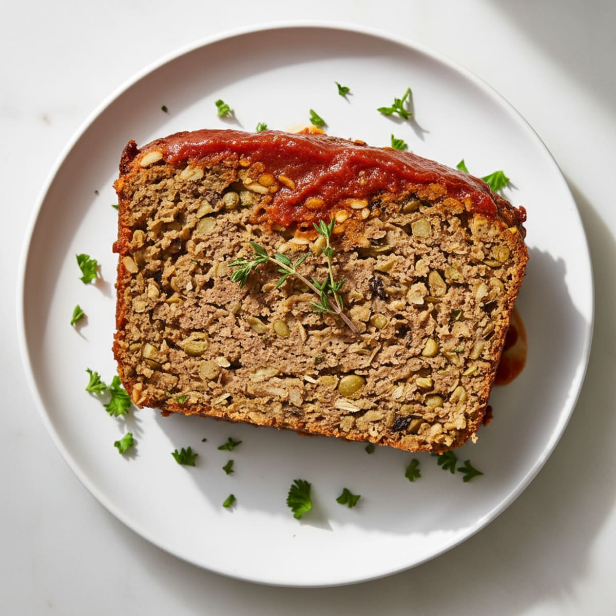 Hearty Lentil and Mushroom Meatloaf