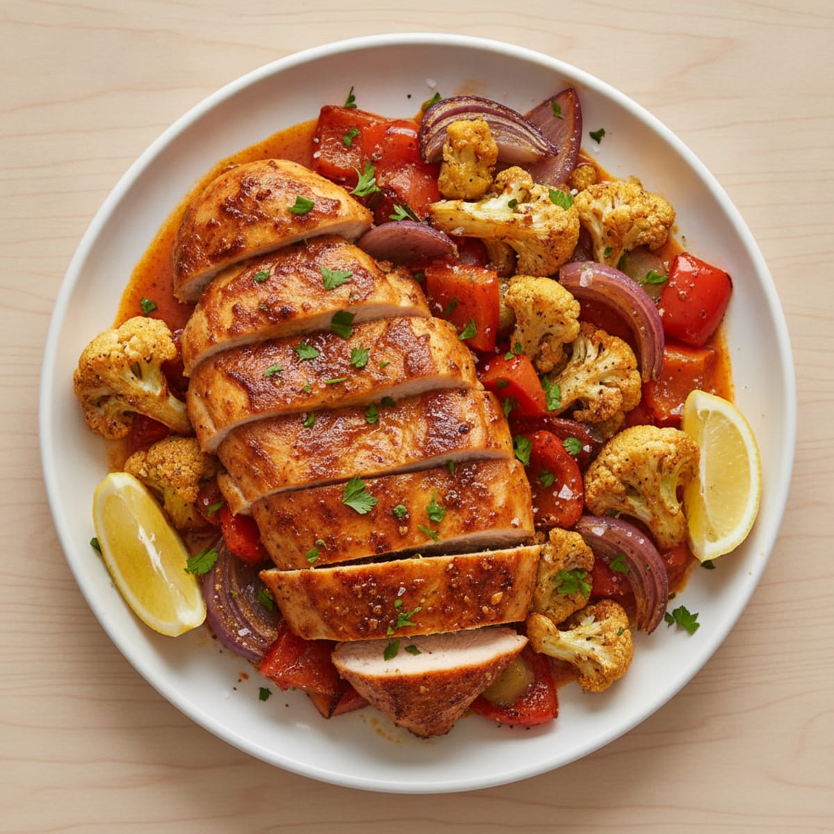 Spicy Harissa Chicken with Roasted Vegetables