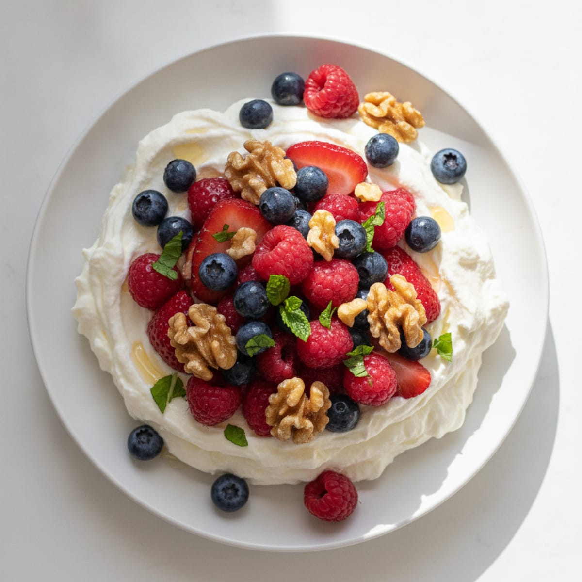 Greek Yogurt Protein Mousse with Mixed Berries