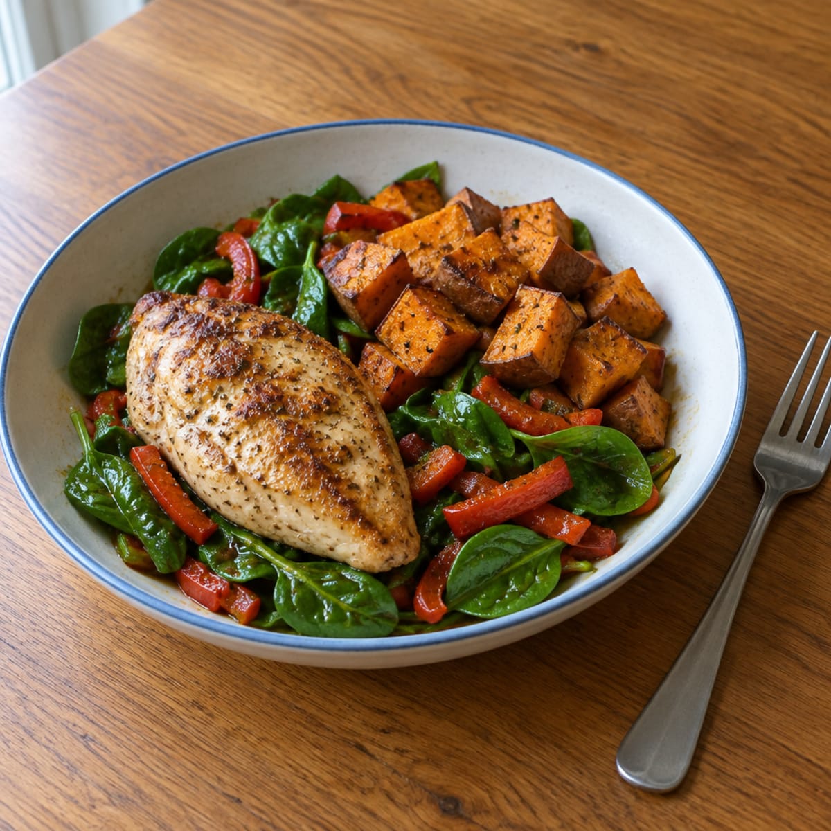 Chicken and sweet potato bowl