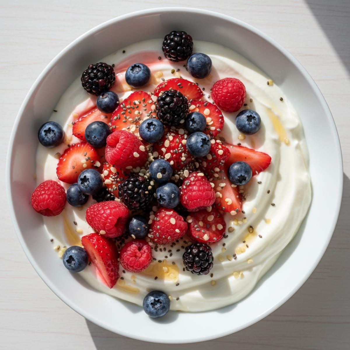 Silky Greek Yogurt Protein Pudding with Mixed Berries