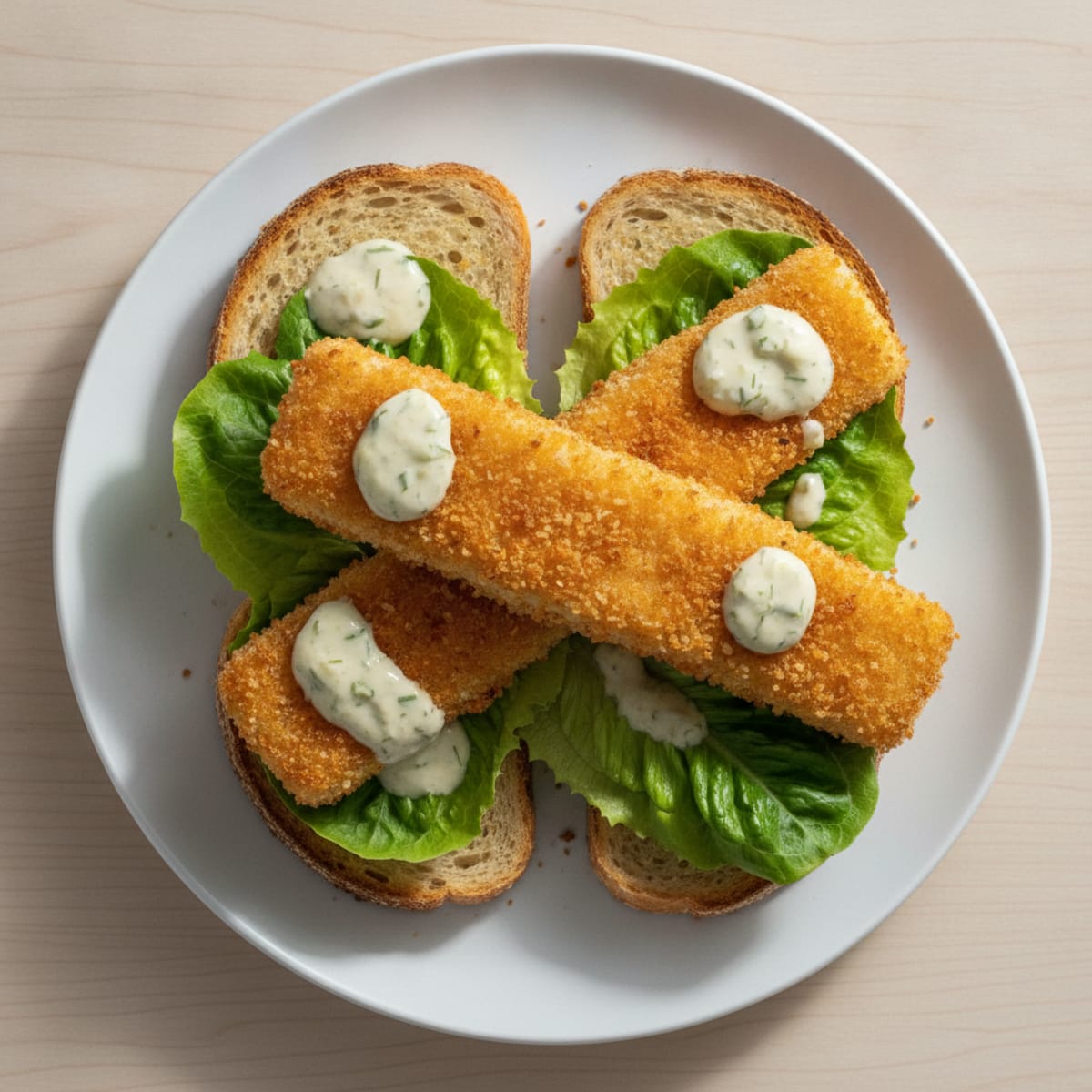 Golden Fish Finger Sandwich with Tartar Sauce